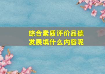 综合素质评价品德发展填什么内容呢