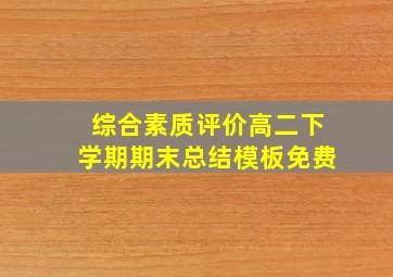 综合素质评价高二下学期期末总结模板免费