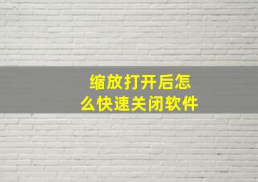 缩放打开后怎么快速关闭软件