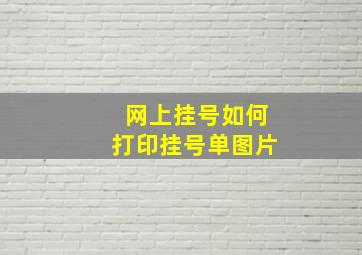 网上挂号如何打印挂号单图片