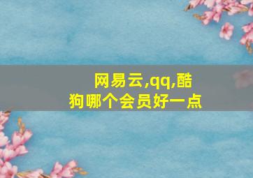 网易云,qq,酷狗哪个会员好一点