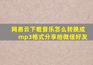 网易云下载音乐怎么转换成mp3格式分享给微信好友