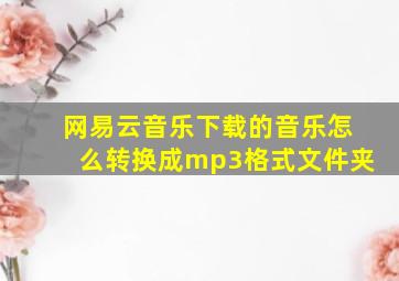 网易云音乐下载的音乐怎么转换成mp3格式文件夹