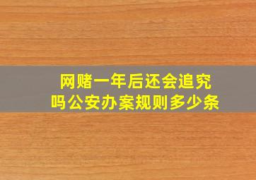 网赌一年后还会追究吗公安办案规则多少条