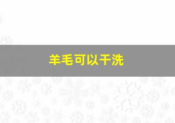 羊毛可以干洗