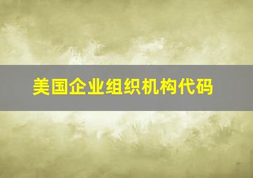 美国企业组织机构代码