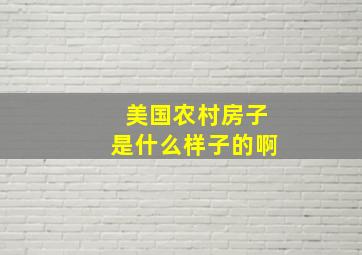 美国农村房子是什么样子的啊