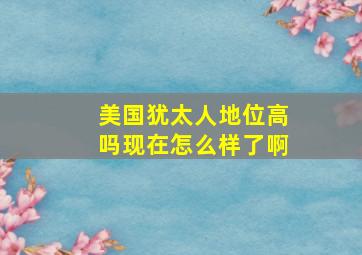 美国犹太人地位高吗现在怎么样了啊