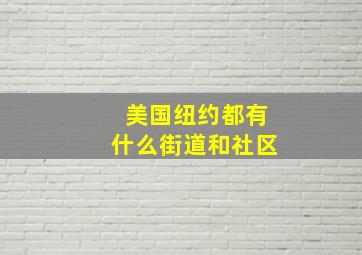 美国纽约都有什么街道和社区