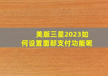 美版三星2023如何设置面部支付功能呢