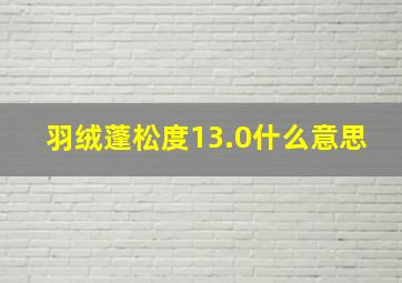 羽绒蓬松度13.0什么意思