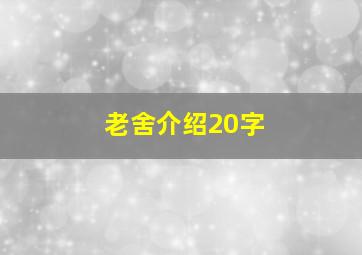 老舍介绍20字