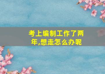 考上编制工作了两年,想走怎么办呢