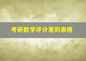 考研数学评分准则表格