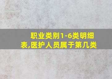 职业类别1-6类明细表,医护人员属于第几类