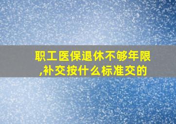 职工医保退休不够年限,补交按什么标准交的