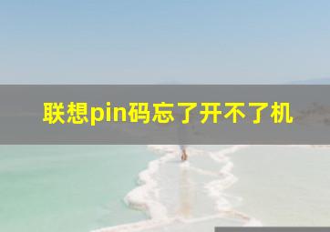 联想pin码忘了开不了机