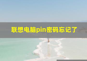 联想电脑pin密码忘记了