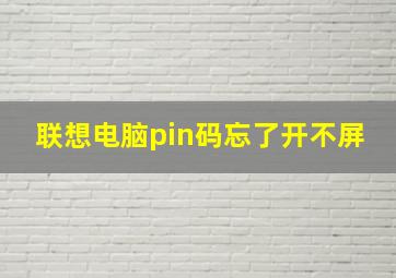 联想电脑pin码忘了开不屏