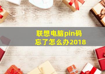 联想电脑pin码忘了怎么办2018