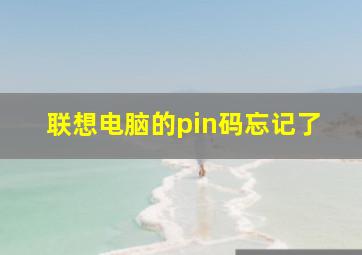 联想电脑的pin码忘记了