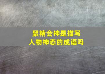 聚精会神是描写人物神态的成语吗