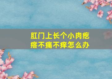 肛门上长个小肉疙瘩不痛不痒怎么办