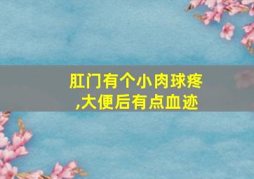 肛门有个小肉球疼,大便后有点血迹