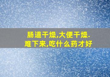 肠道干燥,大便干燥.难下来,吃什么药才好