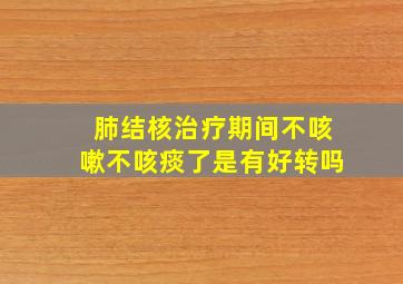 肺结核治疗期间不咳嗽不咳痰了是有好转吗