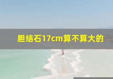 胆结石17cm算不算大的