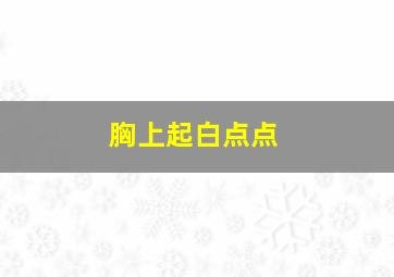 胸上起白点点