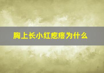 胸上长小红疙瘩为什么