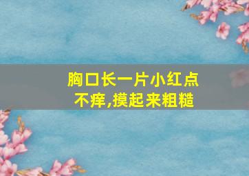 胸口长一片小红点不痒,摸起来粗糙