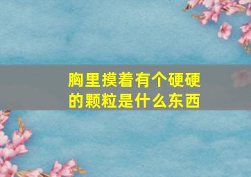 胸里摸着有个硬硬的颗粒是什么东西