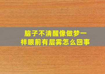 脑子不清醒像做梦一样眼前有层雾怎么回事