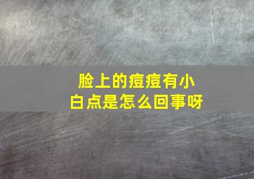 脸上的痘痘有小白点是怎么回事呀