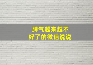 脾气越来越不好了的微信说说