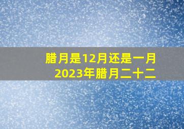 腊月是12月还是一月2023年腊月二十二