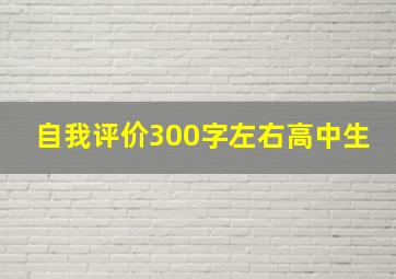 自我评价300字左右高中生