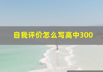 自我评价怎么写高中300