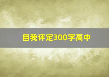 自我评定300字高中