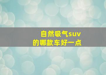 自然吸气suv的哪款车好一点