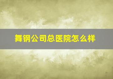 舞钢公司总医院怎么样