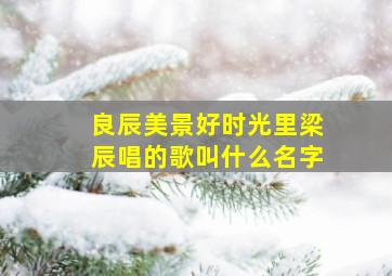 良辰美景好时光里梁辰唱的歌叫什么名字