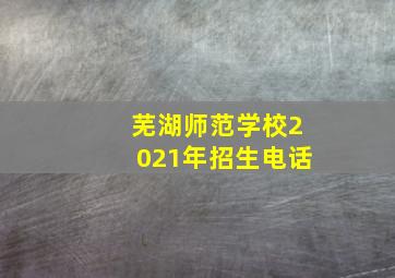 芜湖师范学校2021年招生电话