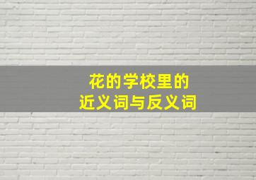 花的学校里的近义词与反义词