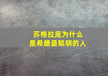 苏格拉底为什么是希腊最聪明的人