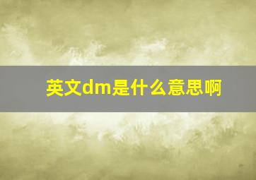 英文dm是什么意思啊