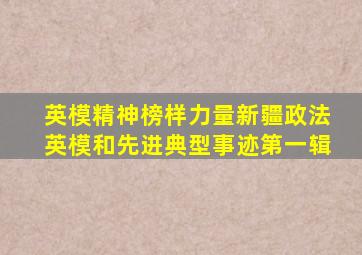 英模精神榜样力量新疆政法英模和先进典型事迹第一辑